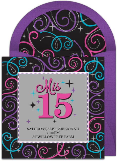 Mis Quince Online Invitation - Graphic Design (650x650), Png Download