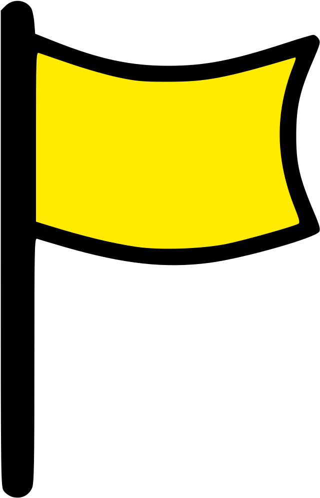 File - Flag Icon - Yellow - Svg - Yellow Flag Clip Art (669x1024), Png Download