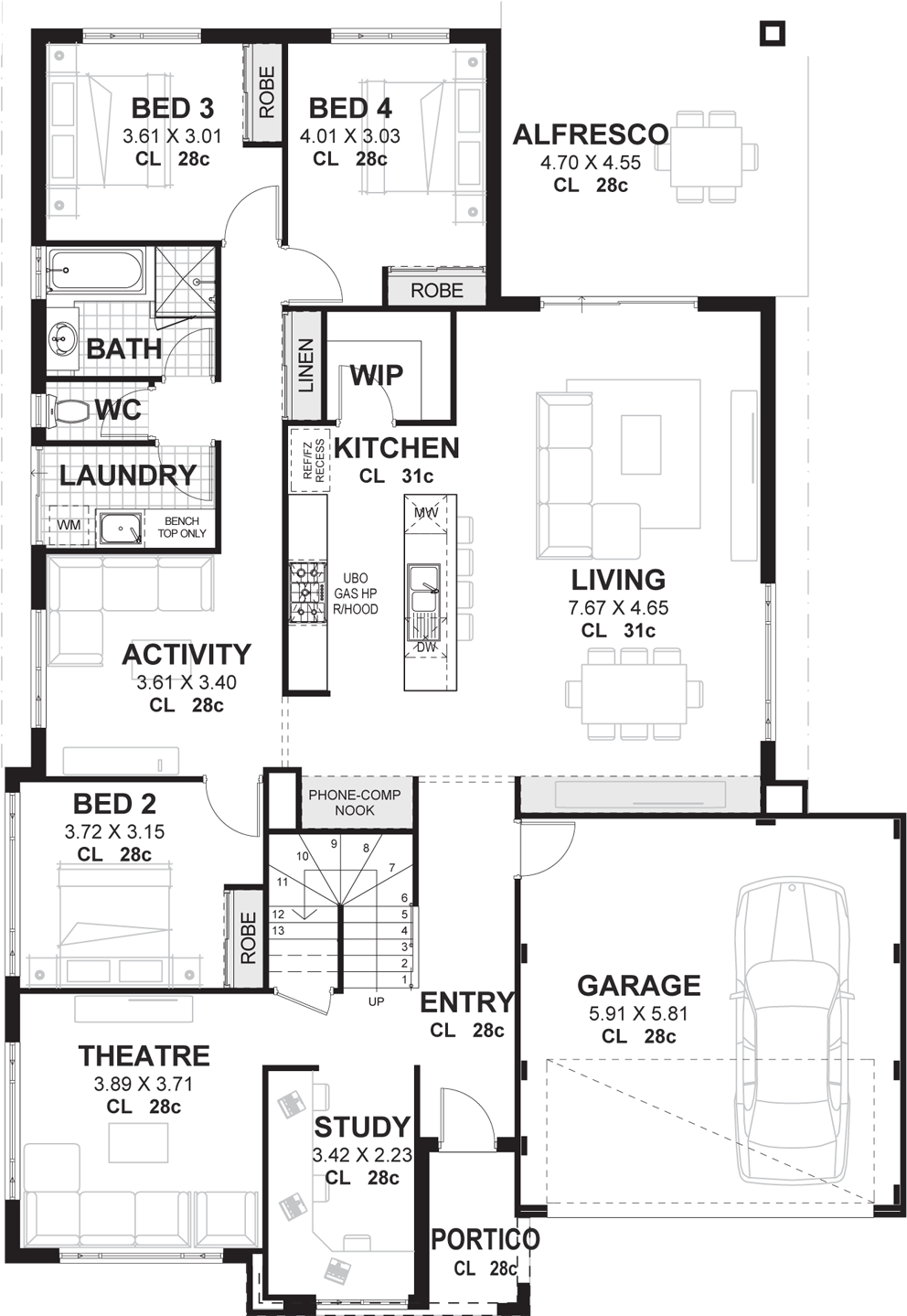 Acclaim Master Suite Up - 40 * 70 House Map (1000x1450), Png Download