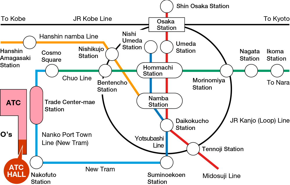 Osaka Station Map - Diagram (1000x638), Png Download