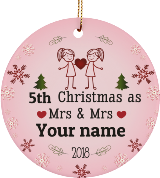 Personalized Lgbt Pride Mrs And Mrs 2018 Ceramic Circle - Ganesh Chaturthi (600x600), Png Download
