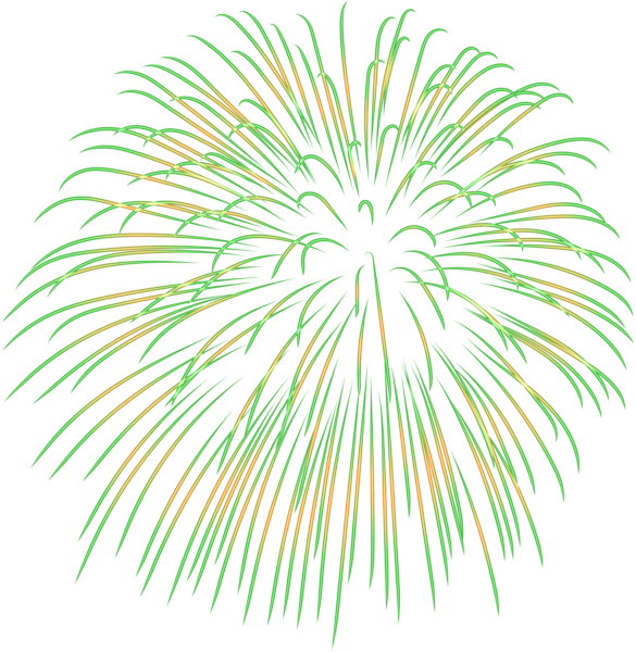 0, - Green Fireworks Clipart Transparent Background (585x600), Png Download
