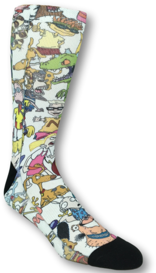 Nickelodeon Characters Printed Cartoon Socks By Odd - Sock (560x560), Png Download
