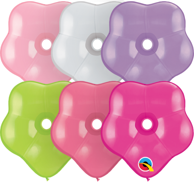16" Qualatex Geo Blossom Shaped Latex Balloons Flower - Qualatex Flower Balloon 6 (640x602), Png Download
