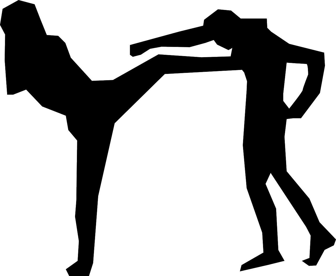 Martial Arts,muay Thai,thai - Muay Thai Silhouette (1280x1053), Png Download