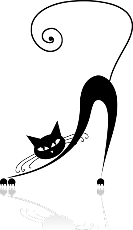Силуэты Logo Gato, Cat Crafts, Cat Silhouette, Cute - Abstract Cat Drawing (432x744), Png Download