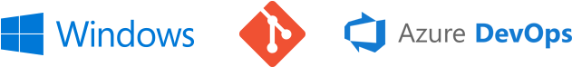 Three-up Display Of Logos With Windows, Git, And Azure - Git (784x417), Png Download