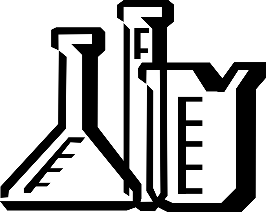 Vector Illustration Of Laboratory Beaker Glassware (879x700), Png Download