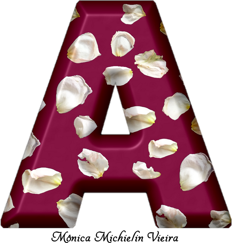 Alfabeto Pétalas Brancas E Fundo Vinho Png - Carmine (1000x1000), Png Download