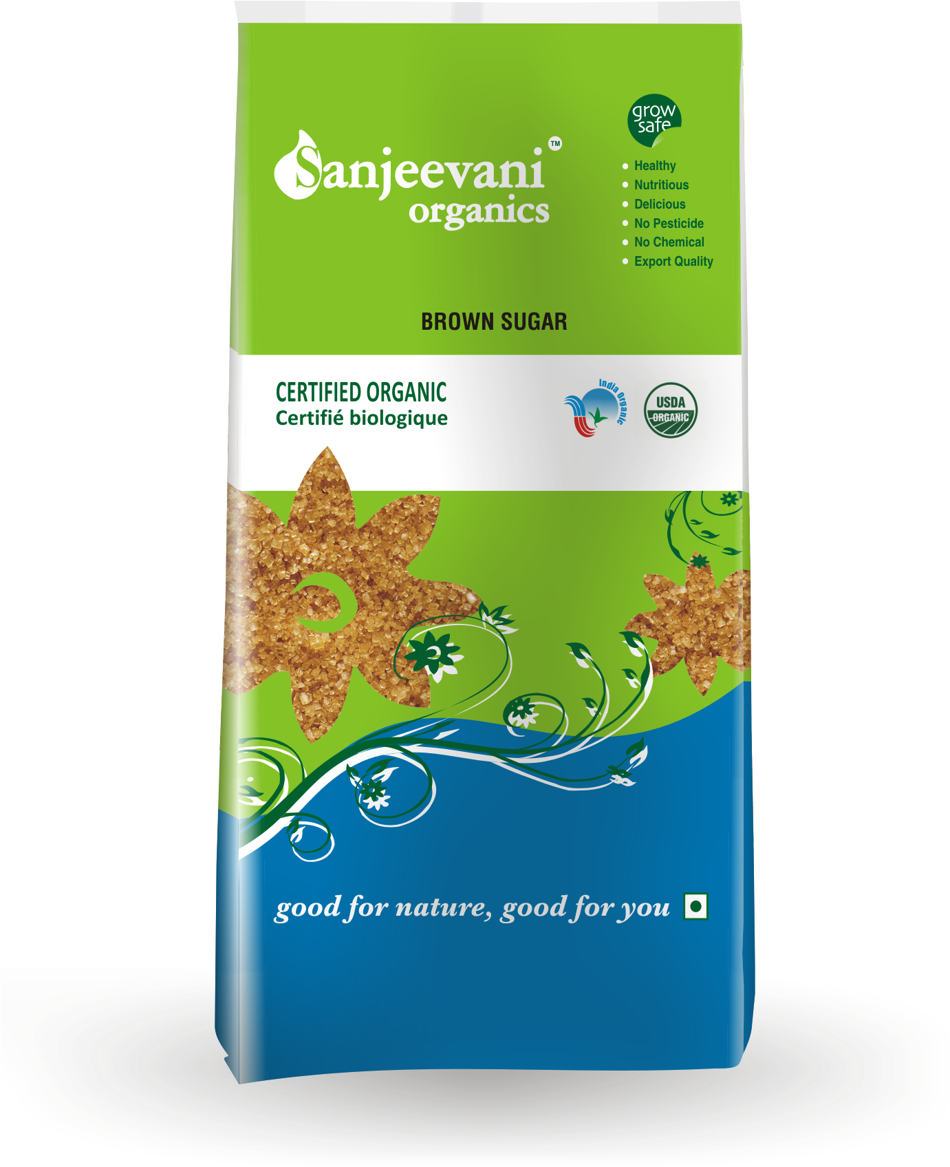 Brown Sugar Organic 1kg - Graphic Design (2038x2038), Png Download