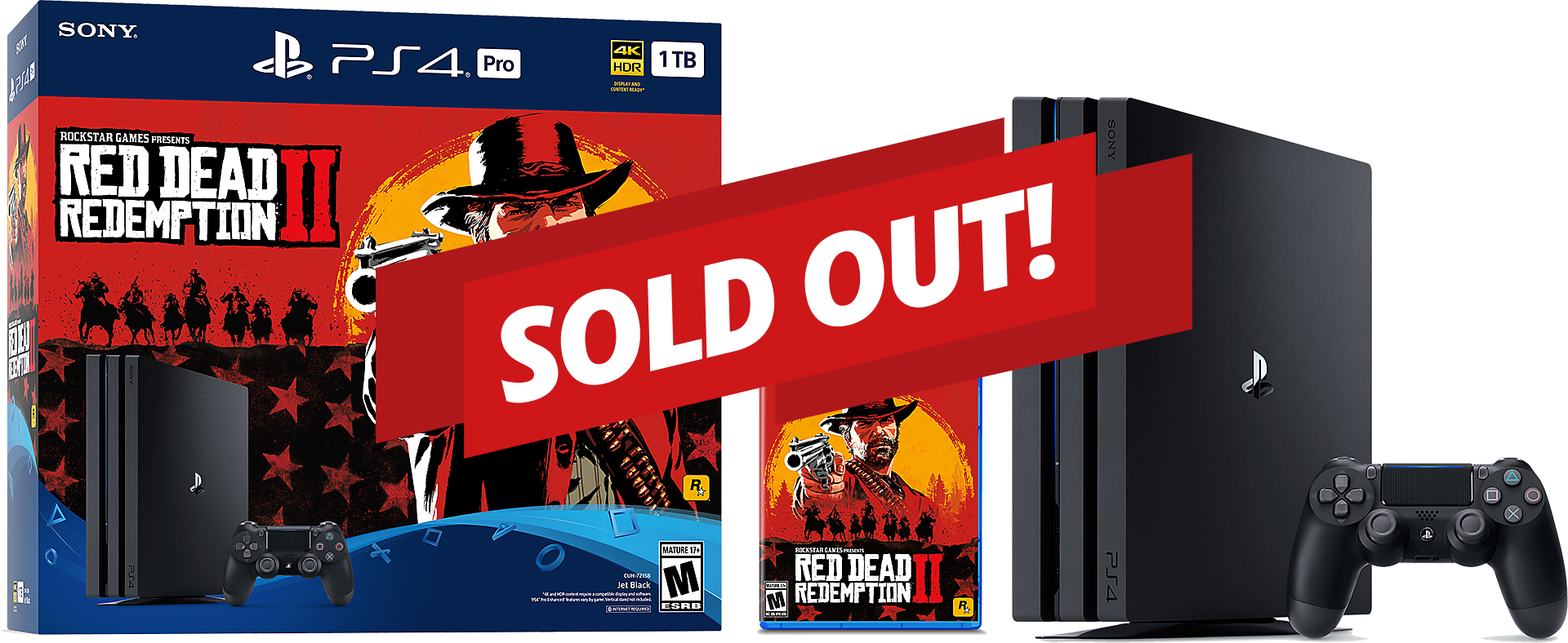 Home / Sold Out / Red Dead Redemption - Playstation 4 Pro Red Dead Redemption 2 Bundle (1920x788), Png Download