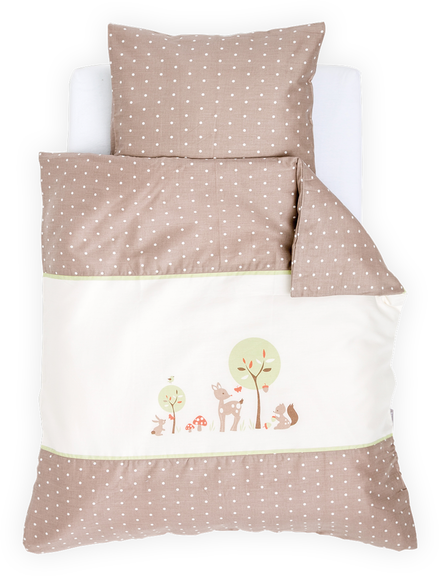 Bedcover Forest Animals Green - Bed Sheet (2048x1202), Png Download