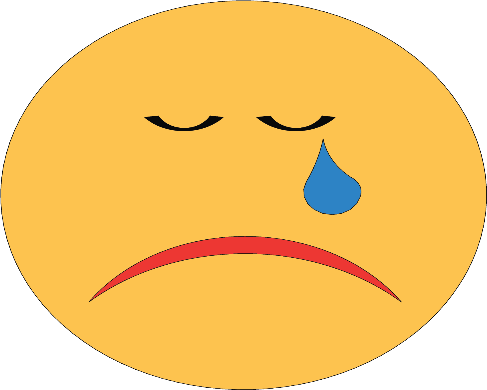 Emoji Crying, 100 Cm - Smiley (3000x1373), Png Download