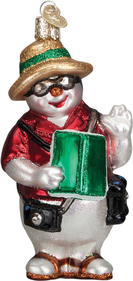 Old World Christmas South Pole Snowman Glass Ornament - Figurine (1000x1000), Png Download