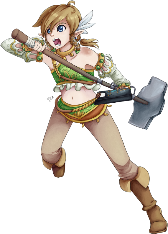 Breath Of The Wild Sledgehammer - Cartoon (700x975), Png Download