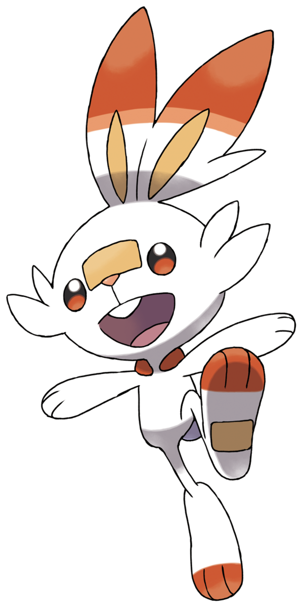 Bursting With Energy, Scorbunny, A Fire-type Rabbit - Pokémon Sword And Shield (650x1211), Png Download