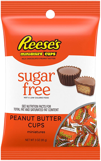 Reese's Sugar Free Miniature Peanut Butter Cups - Sugar Free Reese's Cups (1111x736), Png Download