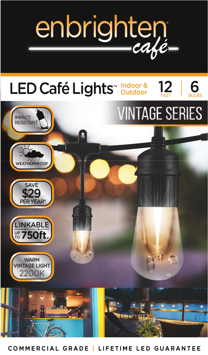 12 Feet Enlighten Vintage String Lights In Bedroom (1200x1200), Png Download
