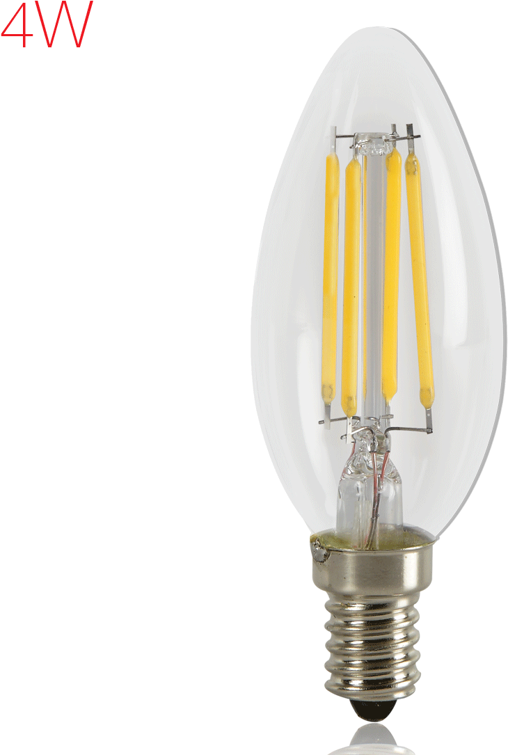 Brightfill Led Filament Candle - Incandescent Light Bulb (1200x1140), Png Download