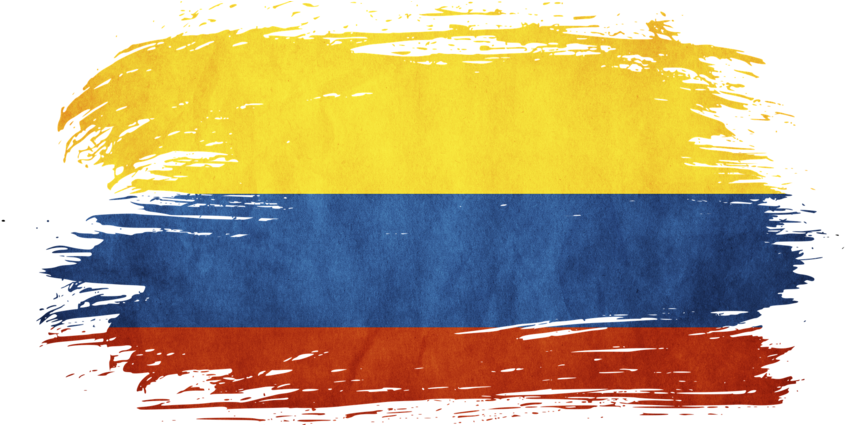 Brush Strokes Of Yellow, Then Blue, And Red Stacked - Bandera Colombia Png (870x424), Png Download