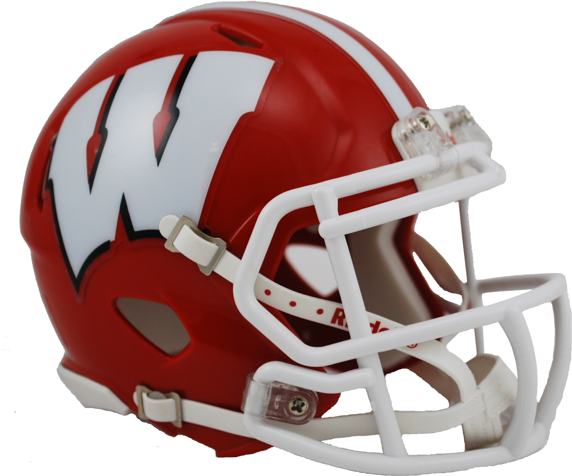 Wisconsin Badgers Red Riddell Mini Speed Helmet - Miami Dolphins Black Helmets (2048x1745), Png Download