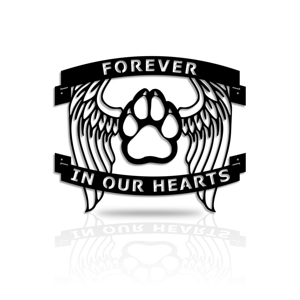 Pet Memorial Plaque Or Yard Stake With Paw And Angel - Illustration (1006x1024), Png Download