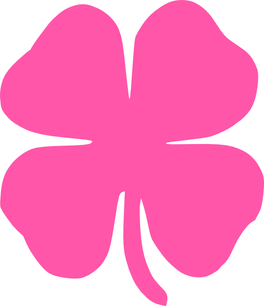 Pink 4 Leaf Clover (516x599), Png Download