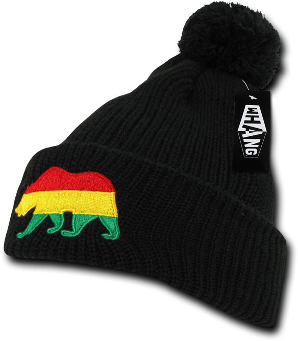 Whang California Republic Cali Bear Cuff Pom Rasta - Mexico Baseball Hat (700x700), Png Download