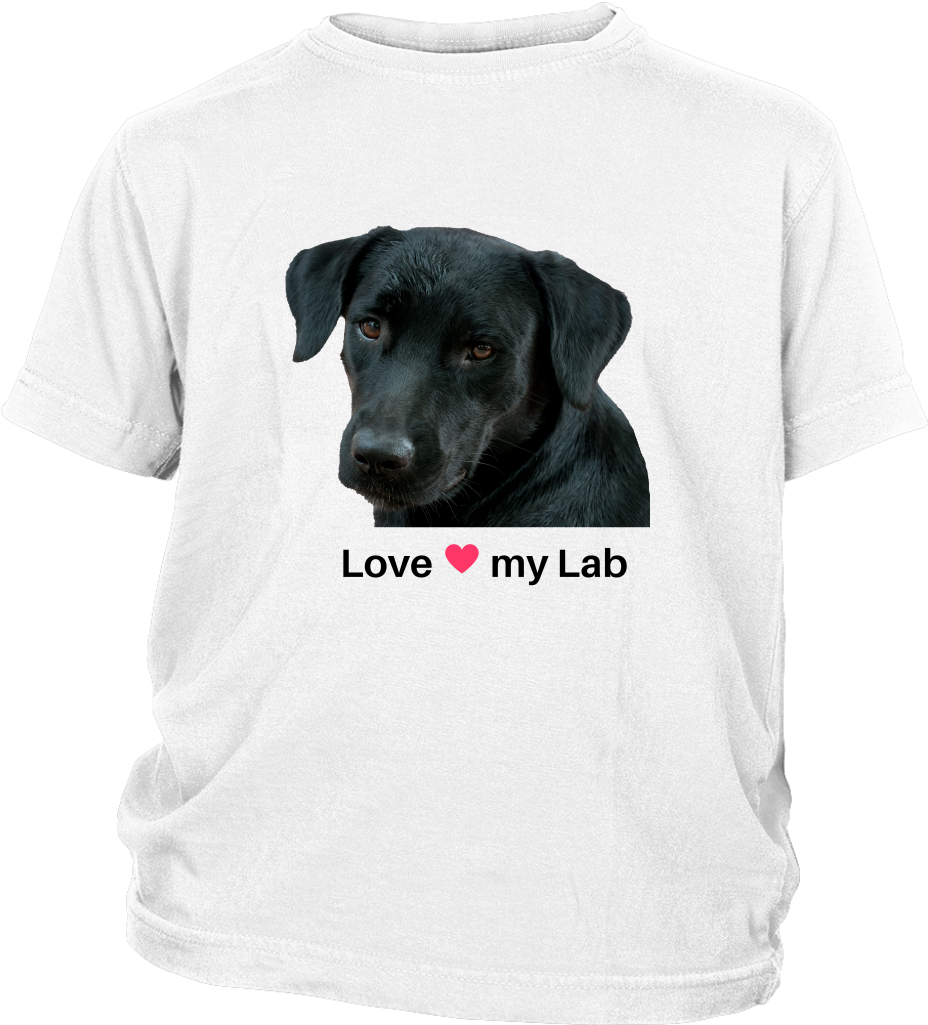 Black Lab "love My Lab" Kid's T-shirt - Unicorn Birthday Shirt Idea Gold (1024x1024), Png Download