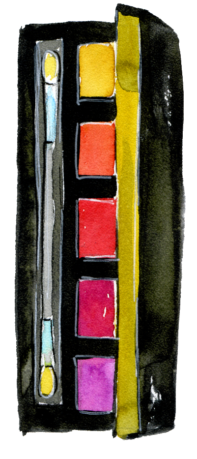 Hand Painted Five Color Makeup Box Png Transparent - Watercolor Paint (1024x1024), Png Download