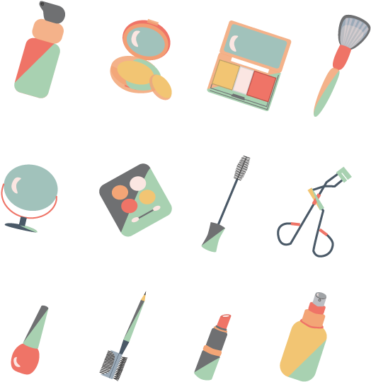 Makeup Icons By Student Namuun - Graphic Design (612x601), Png Download