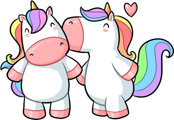 Kissing - Kissing Unicorns (618x618), Png Download