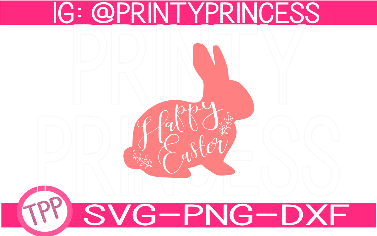 Happy Easter Bunny Svg Design File Svg Png Dxf Example - Domestic Rabbit (1200x800), Png Download