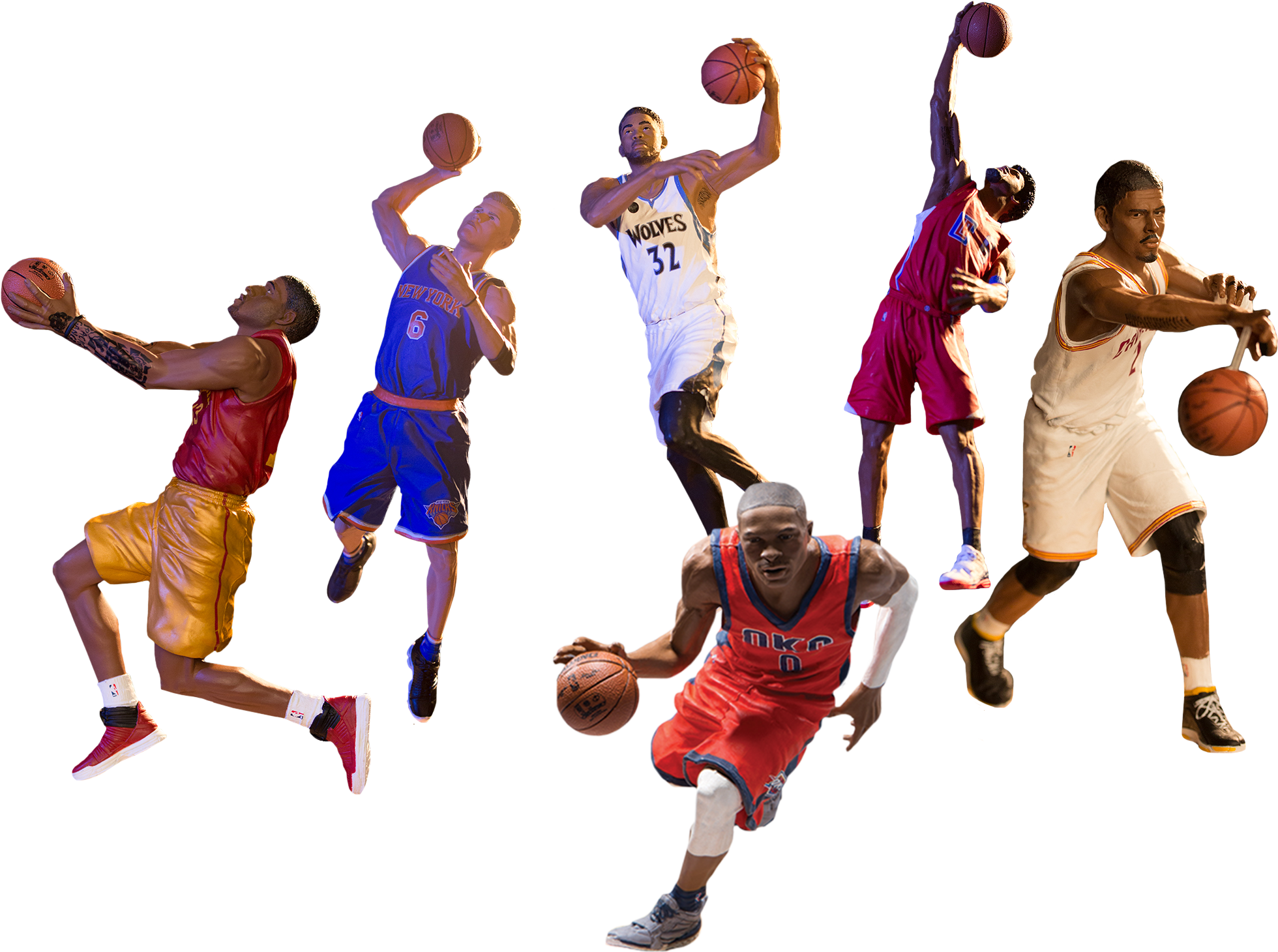 7" Series 29 Figure Assortment - Basketball Moves (1960x1460), Png Download
