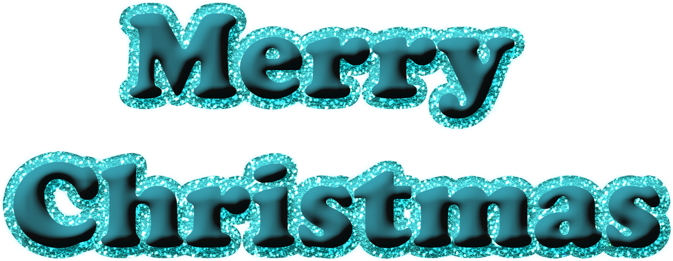 Merry Christmas In Blue Glitter - Graphic Design (4000x2800), Png Download