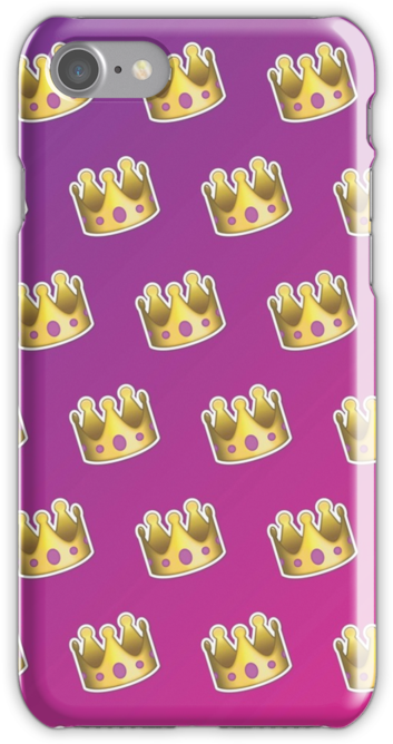 Crown Emoji Pattern Pink And Purple By Lucy Lier - Mobile Phone Case (500x667), Png Download
