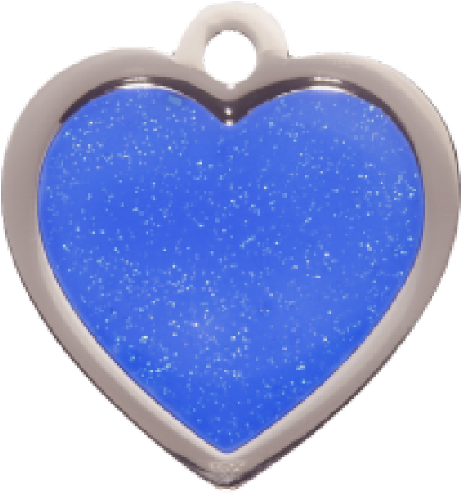 Dark Blue Glitter Heart 22x24mm Fashion Pet Tag By - Locket (600x550), Png Download