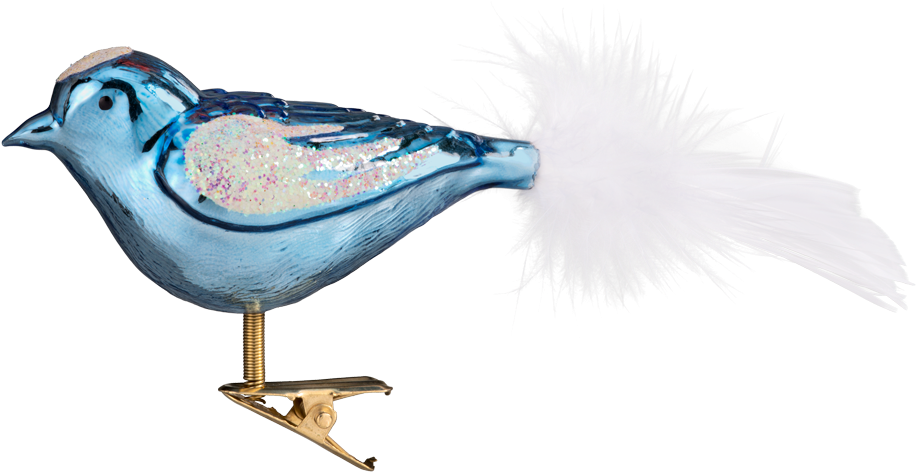Glass Bird Blue With Glitter - Blue Jay (1000x595), Png Download