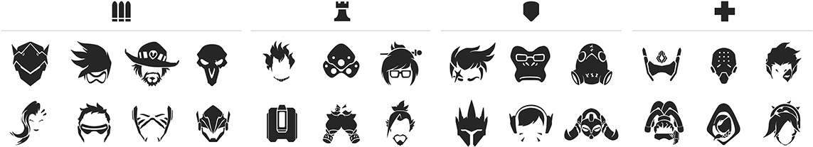 Each Team Is Made Of Six People, With Each Person Being - Overwatch Character Logo Png (1200x274), Png Download