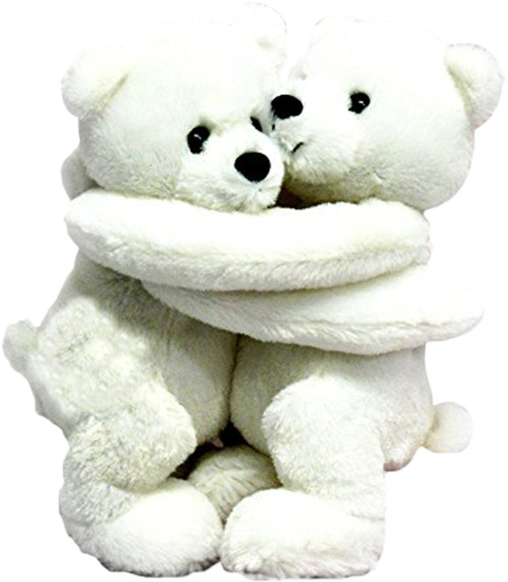 Wishpets 10" Hugging Polar Bears Stuffed Plush Toy - Teddy Bear (1000x1000), Png Download
