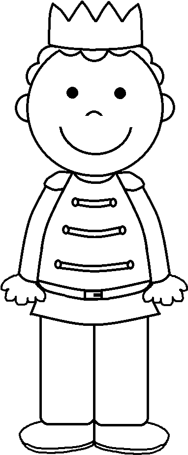 Courtesy Clipart Hugging - Prince Clip Art Black And White (513x944), Png Download
