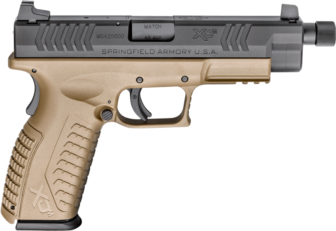 Springfield Armory Xdmt94545fde Xd Full Size Dao 45 - Springfield Xdm Threaded Barrel (1200x782), Png Download