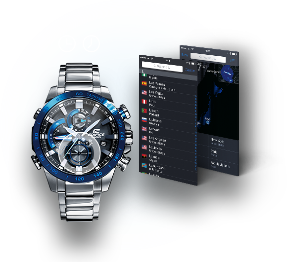 The Dual Time Display Allows Wearers To Easily View - Casio Edifice Bluetooth (580x531), Png Download