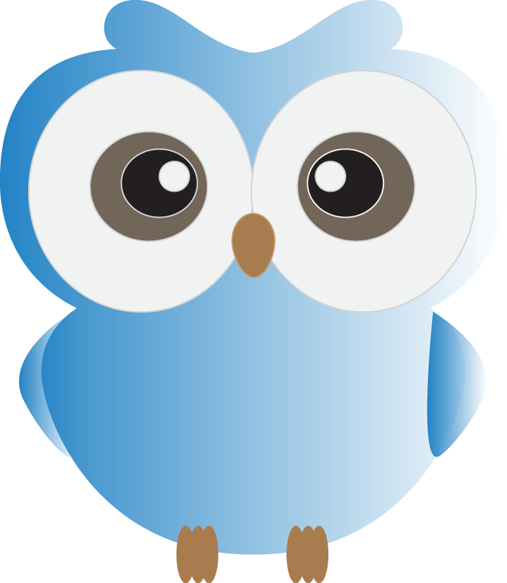 Cute Blue Owl Clipart - Cute Owl Clipart Blue (738x849), Png Download