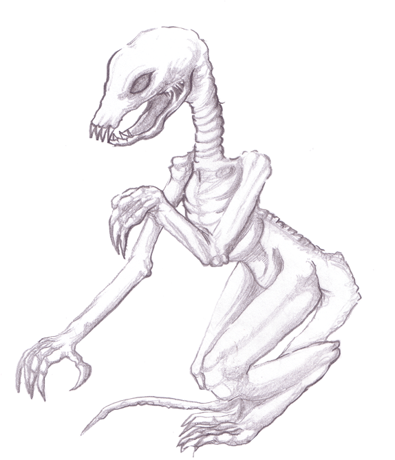 'overcome' Creature Concept - Skeleton (590x719), Png Download