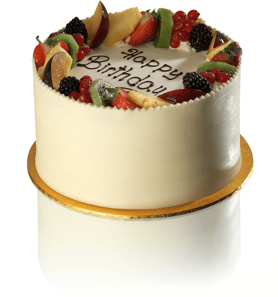 Fresh Handmade 6" Macedonia Cake With White Chocolate - White Birthday Cake With Fruit (900x1029), Png Download