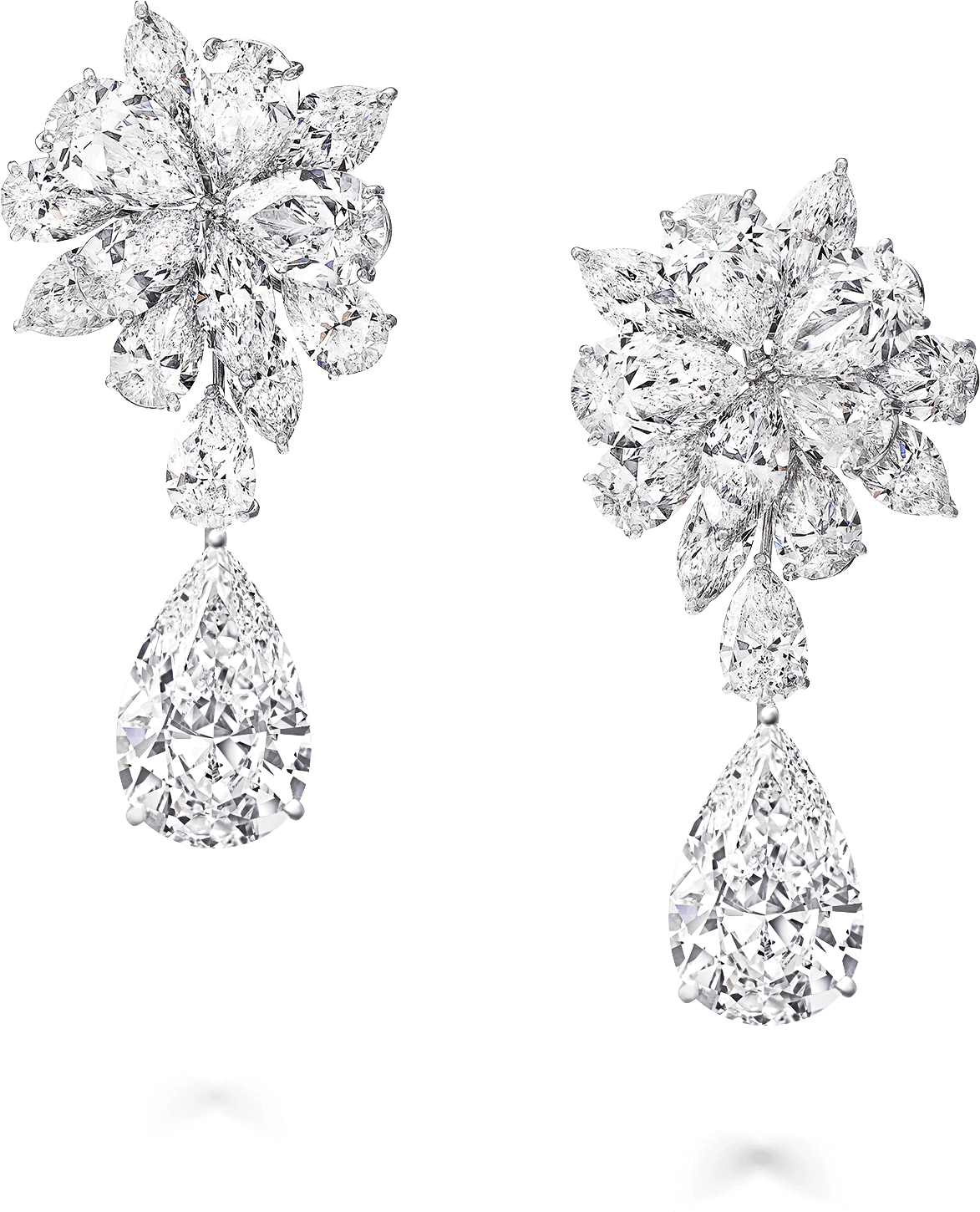 A Pair Of Graff High Jewellery Diamond Earrings With - Earrings (2000x2000), Png Download