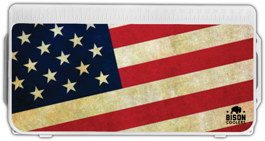 Bison Lid Graphic American Flag - Graphics (954x954), Png Download