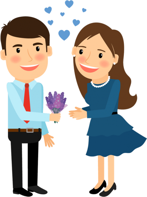 Free Png Download Cartoon Image Of Man And Woman Png - Man And Woman Cartoon (480x643), Png Download