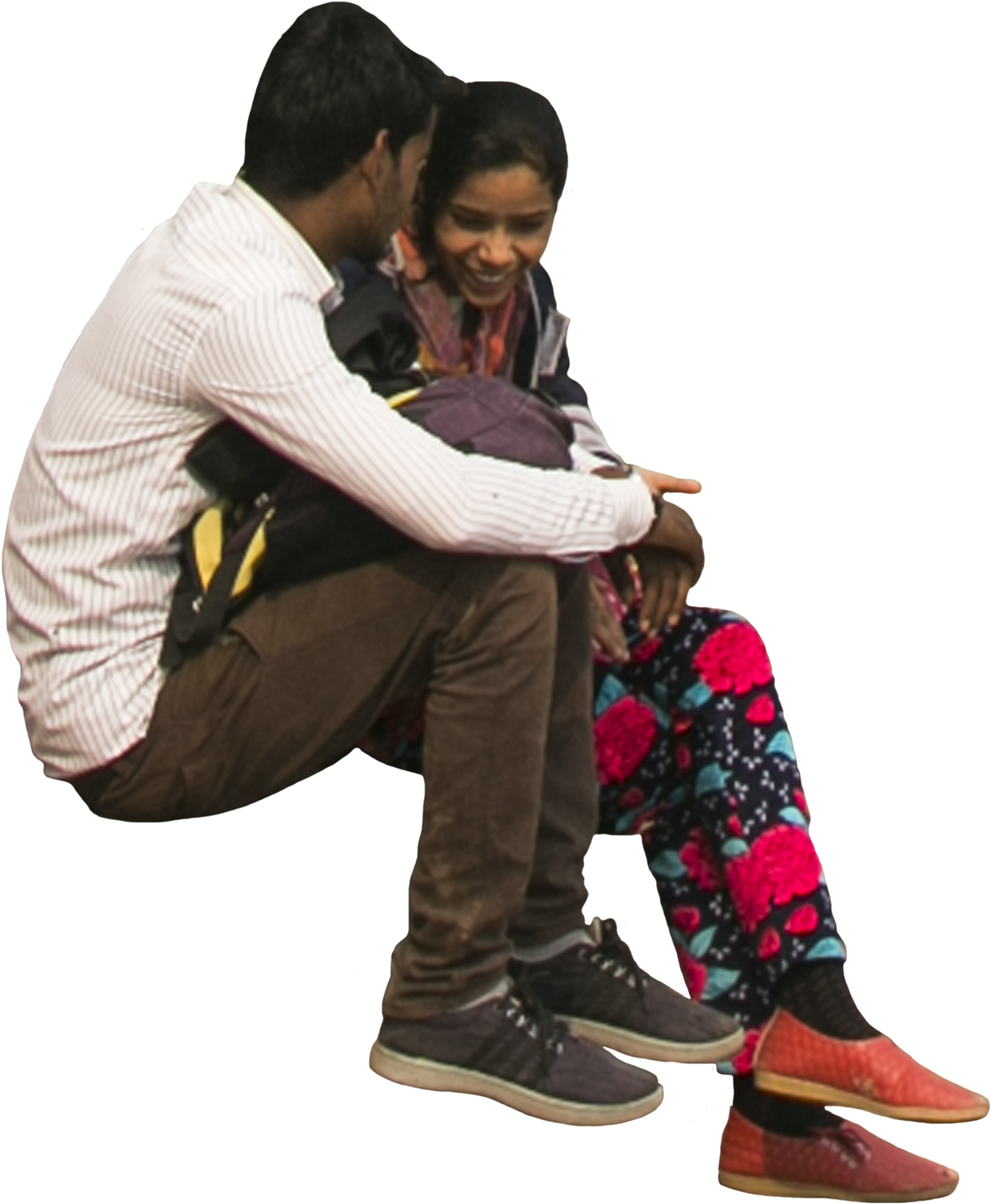 Varanasi Couple Lovers Love Ganga Man Woman Smiling - Sitting Indian People Png (1280x1587), Png Download